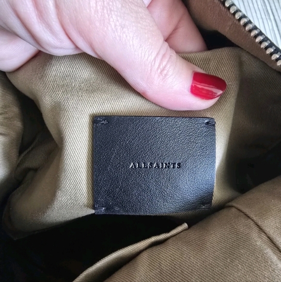 $319 ALLSAINTS All Saints Kita Pebbled Leather Crossbody Shoulder Bag Black - Picture 6 of 10